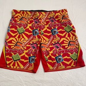 Flow Society Flowburst multicolor red green yellow youth lacrosse shorts